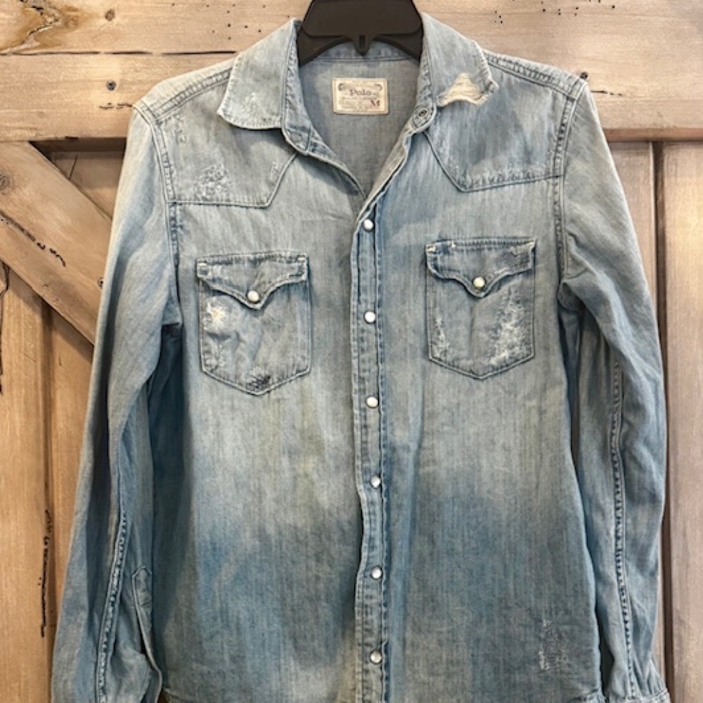Ralph Lauren distressed denim shirt